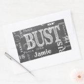 タイポグラフィ書道パリフランスエッフェルタワー 長方形シール (封筒)