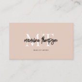 タイポグラフィ書道モノグラムベージュQRコード 名刺 (正面)