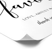 タイポグラフィ書道結婚式の引き出物標識 |黒 ポスター (角)