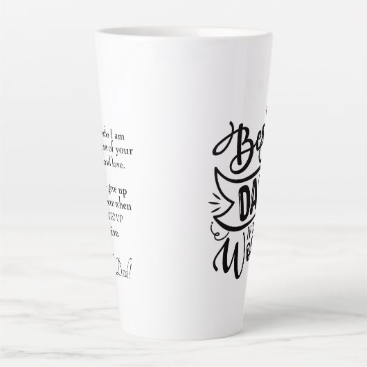 タイポグラフィ最高のパパ(World Unconditional Lov) カフェラテマグ (正面)