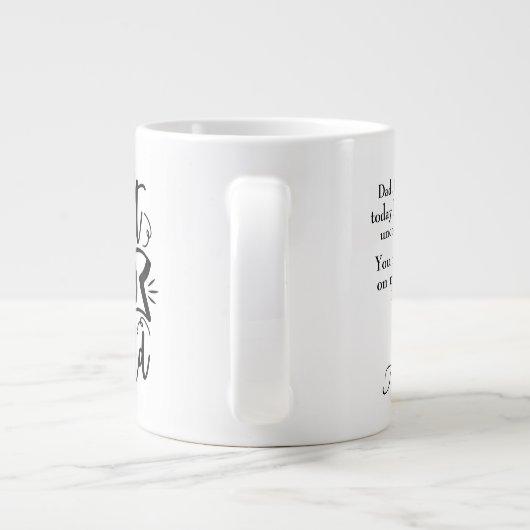 タイポグラフィ最高のパパ(World Unconditional Lov) ジャンボコーヒーマグカップ (裏面)