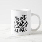 タイポグラフィ最高のパパ(World Unconditional Lov) ジャンボコーヒーマグカップ (右)