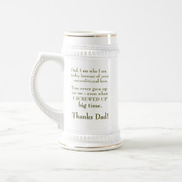 タイポグラフィ最高のパパ(World Unconditional Lov) ビールジョッキ