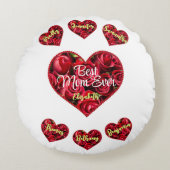 タイポグラフィ最高のママ・エバモダンマザ・デイ ラウンドクッション (正面)