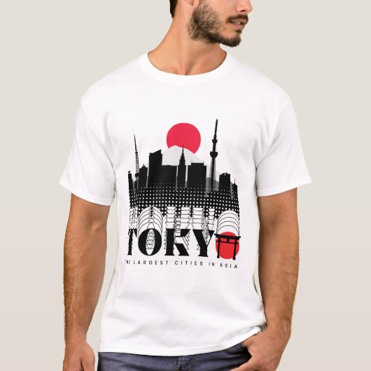 タイポグラフィ東京アジア最大都市 Tシャツ (正面)