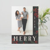 タイポグラフィ植物写真メリー シーズンカード (スタンド正面)