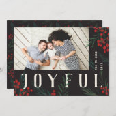 タイポグラフィ植物写真喜び シーズンカード (正面/裏面)