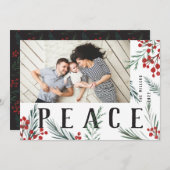 タイポグラフィ植物写真平和 シーズンカード (正面/裏面)