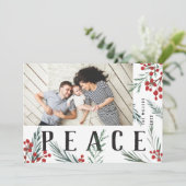 タイポグラフィ植物写真平和 シーズンカード (スタンド正面)