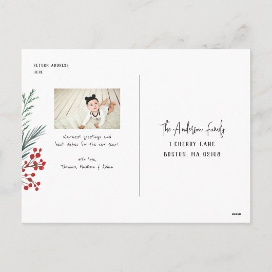 タイポグラフィ植物写真応援 シーズンポストカード (裏面)