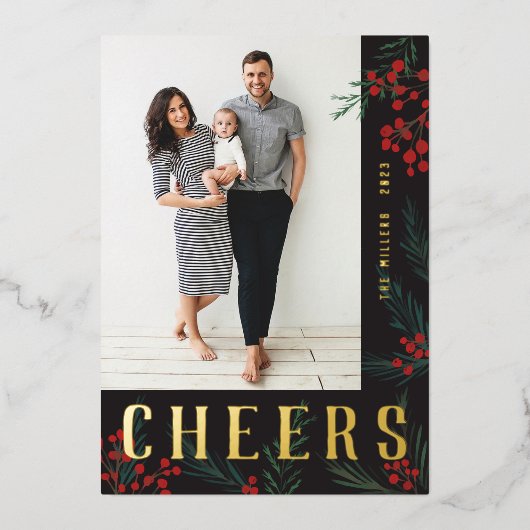 タイポグラフィ植物写真応援 箔シーズンカード (正面)