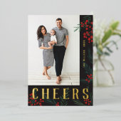 タイポグラフィ植物写真応援 箔シーズンカード (立ち正面)