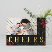 タイポグラフィ植物写真応援 箔シーズンカード (立ち正面)