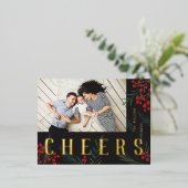 タイポグラフィ植物写真応援 箔シーズンポストカード (立ち正面)