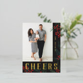 タイポグラフィ植物写真応援 箔シーズンポストカード (立ち正面)