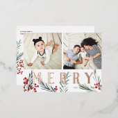 タイポグラフィ植物学2フォトコラージュメリー 箔シーズンポストカード (正面/裏面)