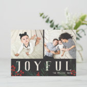 タイポグラフィ植物学2フォトコラージュ喜び シーズンカード (スタンド正面)