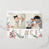 タイポグラフィ植物学2フォトコラージュ平和 箔シーズンポストカード (正面/裏面)