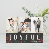 タイポグラフィ植物学3フォトコラージュ喜び シーズンカード (スタンド正面)