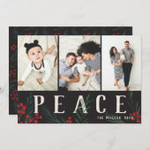 タイポグラフィ植物学3フォトコラージュ平和 シーズンカード (正面/裏面)