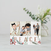 タイポグラフィ植物学3フォトコラージュ平和 箔シーズンポストカード (立ち正面)