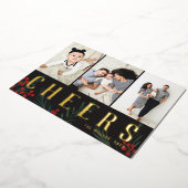 タイポグラフィ植物学3フォトコラージュ応援 箔シーズンカード (回転した状態)