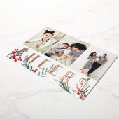 タイポグラフィ植物学3フォトコラージュ応援 箔シーズンカード (回転した状態)