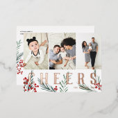 タイポグラフィ植物学3フォトコラージュ応援 箔シーズンポストカード (正面/裏面)