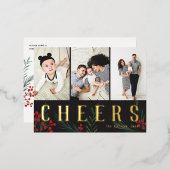 タイポグラフィ植物学3フォトコラージュ応援 箔シーズンポストカード (正面/裏面)