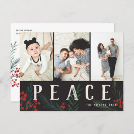 タイポグラフィ植物学3写真平和 シーズンポストカード