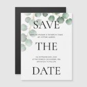 タイポグラフィ水の色葉の結婚式の日付を保存 マグネット招待状 (正面/裏面)