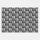 タイポグラフィ番号18誕生日 ラッピングペーパーシート (正面)