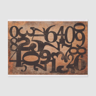 タイポグラフィ番号decompage collageティッシュペーパー 薄葉紙