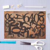 タイポグラフィ番号decompage collageティッシュペーパー 薄葉紙 (クラフト)