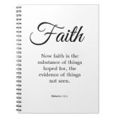 タイポグラフィ白黒の信仰が実体である ノートブック (正面)