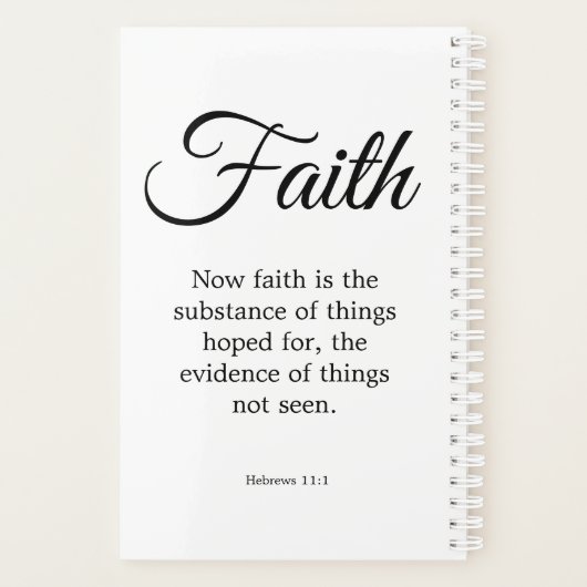 タイポグラフィ白黒の信仰が実体である プランナー手帳 (裏面)