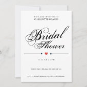 タイポグラフィ白黒ブライダルシャワーモダンシンプル 招待状 (正面)