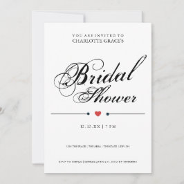 タイポグラフィ白黒ブライダルシャワーモダンシンプル 招待状