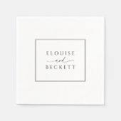 タイポグラフィ白黒結婚ナプキン スタンダードカクテルナプキン (正面)
