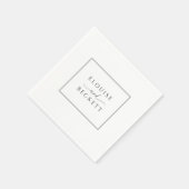 タイポグラフィ白黒結婚ナプキン スタンダードカクテルナプキン (角)