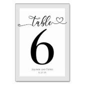 タイポグラフィ白黒結婚披露宴 テーブルナンバー (裏面)