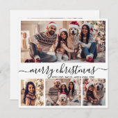 タイポグラフィ白黒5フォトコラージュクリスマス シーズンカード (正面/裏面)