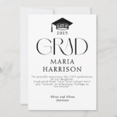 タイポグラフィ白黒No Photo Announcement 案内状 (正面)