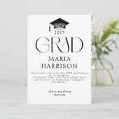 タイポグラフィ白黒No Photo Announcement 案内状 (スタンド正面)