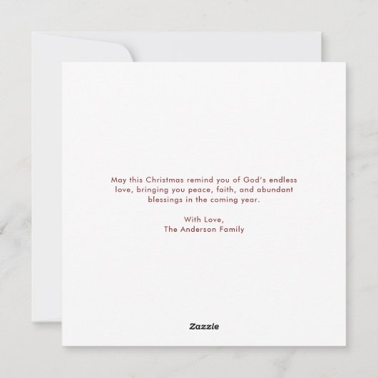 タイポグラフィ神への宗教的な栄光おもしろい写真レッド シーズンカード (裏面)