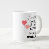 タイポグラフィ私はカップカワイイが大好きなの ジャンボコーヒーマグカップ (正面右)