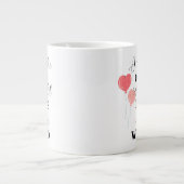 タイポグラフィ私はカップカワイイが大好きなの ジャンボコーヒーマグカップ (正面)