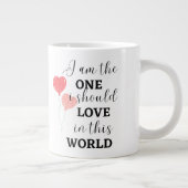 タイポグラフィ私はカップカワイイが大好きなの ジャンボコーヒーマグカップ (右)