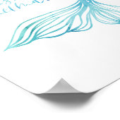 タイポグラフィ私はマーメイドの水色のマーメイドテール ポスター (角)