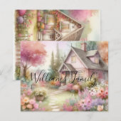 タイポグラフィ秋コテージフローラ水彩 (正面/裏面)